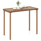 Tangkula Patio Bar Table, Heavy Duty Rectangle Metal Frame 48 Inches Outdoor Counter Height Table