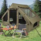 Tangkula 4-6 People Inflatable Tent Easy Setup Glamping Tent for Hiking