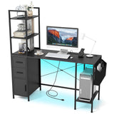 Tangkula Computer Desk with 2 Drawers & Open Shelves