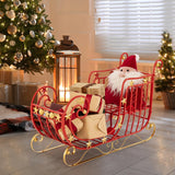 Tangkula Metal Christmas Santa Sleigh Basket