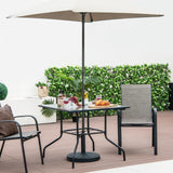 Tangkula 35 Inch Patio Bistro Table with 1.5” Umbrella Hole