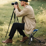 Tangkula Folding Camping Stool 360° Swivel Hunting Chair with Anti-Sink Feet