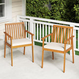 Tangkula Patio Dining Chairs w/Removable Padded Cushion