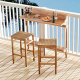 Tangkula Acacia Wood Balcony Table Set