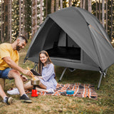 Tangkula 2 Person Portable Off Ground Elevated Camping Tent with Cot