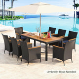 Tangkula 9 PCS Patio Dining Set for 8