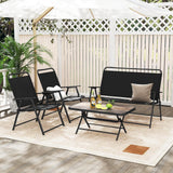 Tangkula 4 Piece Folding Patio Furniture Set