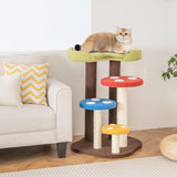 Tangkula 37" Mushroom Cat Tree, Cute Cat Tower with Full-Wrapped Sisal Post