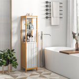 Tangkula Tall Bathroom Cabinet, Freestanding Narrow Storage Cabinet