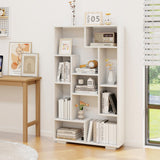 Tangkula Geometric Bookshelf, 47 Inch Tall Bookcase with Multiple Open Shelves
