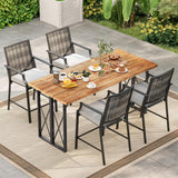 Tangkula Patio Bar Stools(w/Armrest)