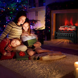 Tangkula 20" Electric Fireplace Log Set Heater with Adjustable Temp