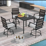 Tangkula Outdoor Wicker Swivel Bar Stools Set of 2/4