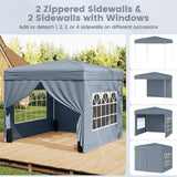 Tangkula 10x10 FT Pop Up Canopy Outdoor Canopy Tent with 4 Removable Sidewalls
