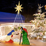 Tangkula 6 FT Christmas Lighted Nativity Scene Set, Pre-Lit Xmas Scene with 240 LED Lights
