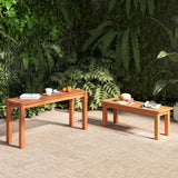Tangkula Outdoor Backless Bench Set of 2