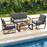 Tangkula 4/8 Piece Patio Aluminum Furniture Set(Gray)