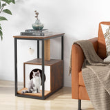 Tangkula Cat Tree End Table, Modern Cat Furniture with Cat Condo