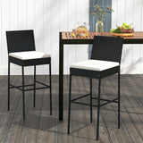 Tangkula Outdoor Bar Height Chair with Soft Seat Cushion & Cozy Footrest