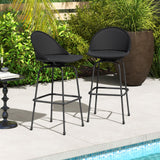 Tangkula Rattan Swivel Barstools Set