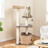 Tangkula 52 Inch Cattail Cat Tower with Sisal Scratching Posts