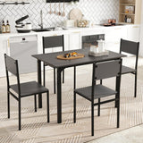 Tangkula Dining Table Set for 4, Retro Kitchen Table and Chairs Set for 4
