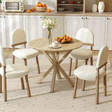 Tangkula 36" Mid-Century Modern Kitchen Table with Rubber Wood Legs