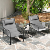 Tangkukla 3 Piece Outdoor Bistro Set, Patio Metal Chair & Coffee Table Set