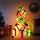 Tangkula 5.6 FT Pre-Lit Gift Box Tower