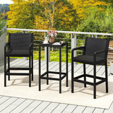Tangkula 3 Pieces Patio Bar Set for Garden
