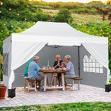 Tangkula 10x14 FT Pop Up Canopy, Outdoor Tent with 4 Sidewalls