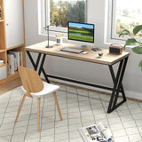 Tangkula 59" Computer Desk with Heavy-Duty Metal Frame & Crossbar