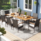 Tangkula 9 Pieces Outdoor Patio Dining Set