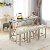 Tangkula 4 Piece Counter Height Dining Set for Living Room