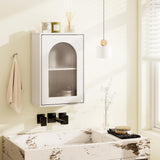 Tangkula Bathroom Wall Cabinet with Tempered Glass Door & Adjustable Shelf