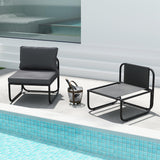 Tangkula Patio Sofa Chairs with Removable Cushions