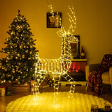 Tangkula 6 FT Lighted Christmas Reindeer, 3D Buck Xmas Decoration with 300 Warm White LED Lights