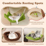 Tangkula Wall-Mounted Cat Tower Cat Wall Shelves Furniture with Bed