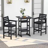 Tangkula 3-Piece Patio HDPE Bar Set