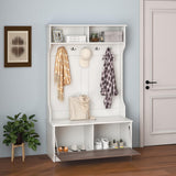 Tangkula 63 Inches Hall Tree with Coat Rack and Storage Bench