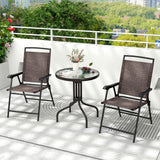 Tangkula 3 Piece Outdoor Bistro Set(Simple Backrest)