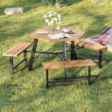 Tangkula 6 Person Acacia Wood Picnic Table