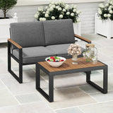 Tangkula 2 Piece Patio Aluminum Furniture Set(Gray)