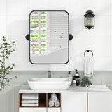 Tangkula 30 x 22 Inch Pivot Wall-Mounted Mirror, Tilting Bathroom Mirror w/Shatter-Proof Film
