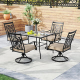 Tangkula 5 Pieces Outdoor Dining Set for Garden and Backyard