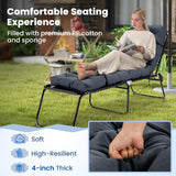 Tangkula  73 x 22 Inch Patio High Back Recliner Cushion with 4 String Ties