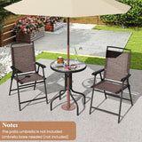 Tangkula 3 Piece Outdoor Bistro Set(Simple Backrest)