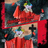 Tangkula 13.1 ft Halloween Hanging Clown w/Wings, Switch Controlled Animatronic Ghost w/Lighted Colorful Eyes