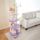Tangkula Cat Tree Tower, 62 Inch Multi-Level Cat Tower with Cat Condo