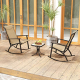 Tangkula 3 Piece Patio Rocker Set with Side Table for Porch